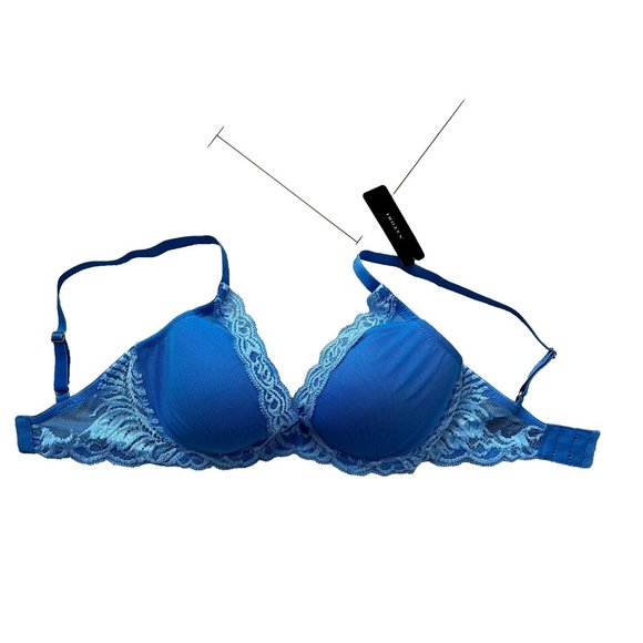 Natori 730023 Feathers Contour Plunge Bra Pool Blue - Picture 3 of 3